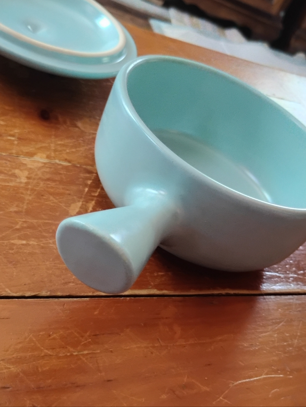 Vintage Set La Solana Pottery Sage Green Casserole Dish Pots with Lid and Handle - Picture 4 of 13